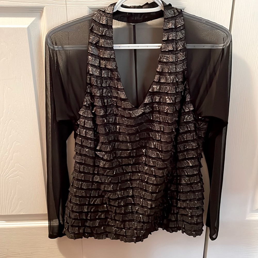 Sheer arm blouse